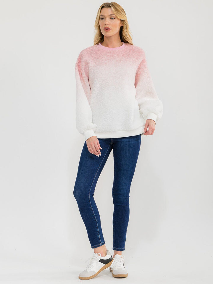 WOMEN'S LONG SLEEVE COLORBLOCK PULLOVER SWEATER