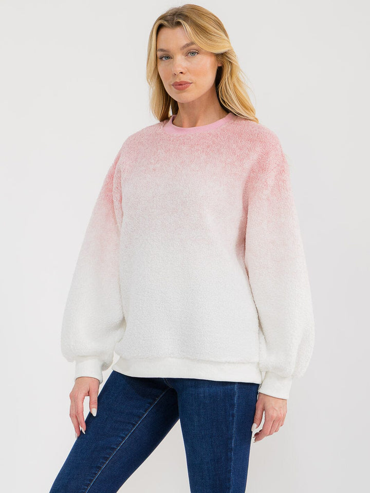 WOMEN'S LONG SLEEVE COLORBLOCK PULLOVER SWEATER