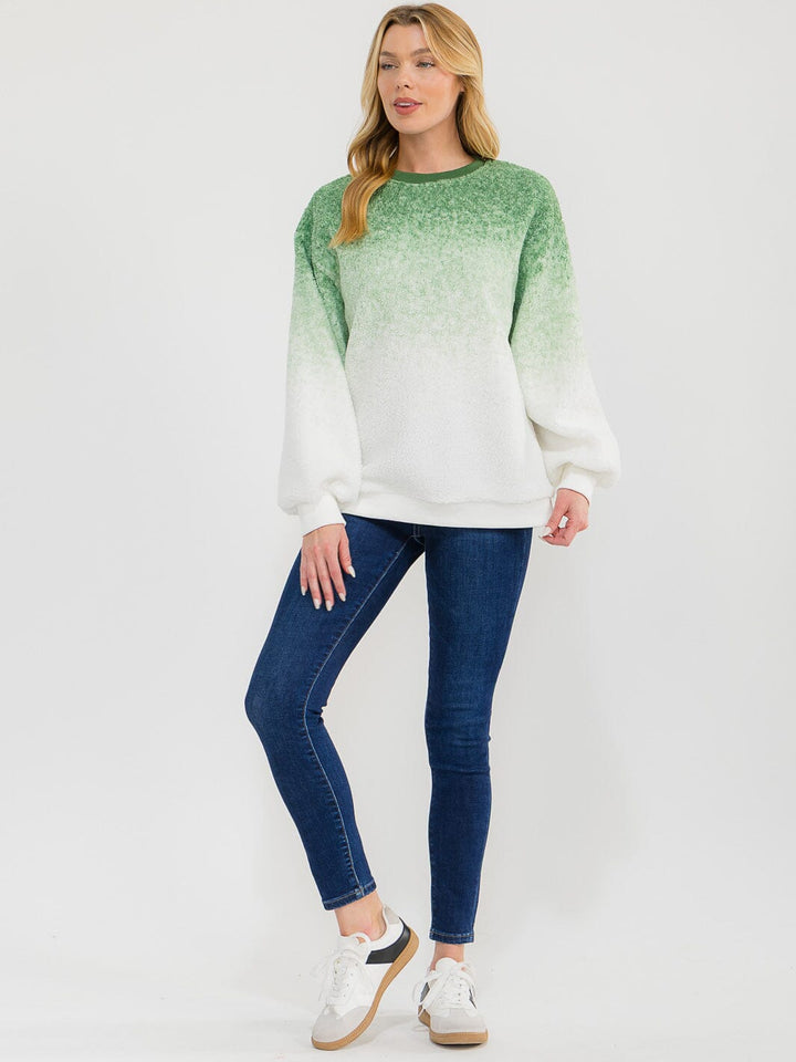 WOMEN'S LONG SLEEVE COLORBLOCK PULLOVER SWEATER