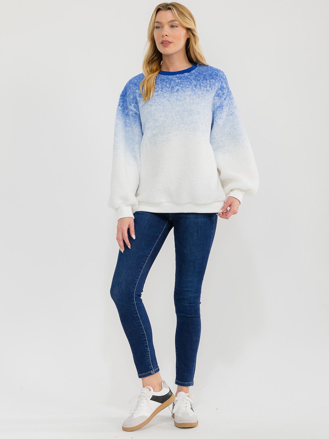 WOMEN'S LONG SLEEVE COLORBLOCK PULLOVER SWEATER