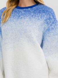 WOMEN'S LONG SLEEVE COLORBLOCK PULLOVER SWEATER