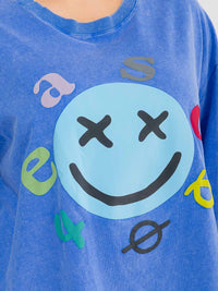 PLUS SIZE LONG SLEEVE GRAPHIC TOP