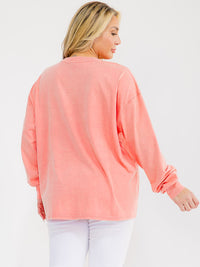 PLUS SIZE LONG SLEEVE GRAPHIC TOP