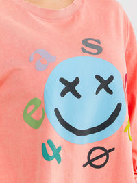 PLUS SIZE LONG SLEEVE GRAPHIC TOP