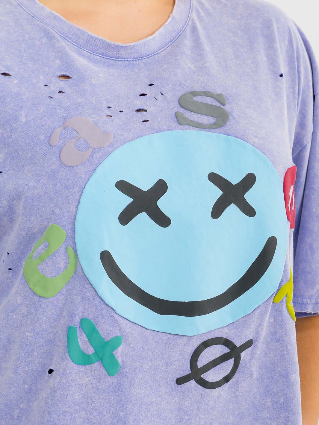 PLUS SIZE SHORT SLEEVE GRAPHIC WASHED TOP