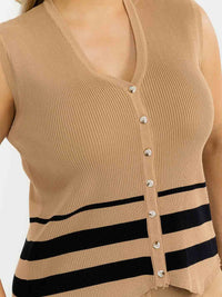 PLUS SIZE SLEEVELESS BLOUSE & ELASTIC WAIST PANTS SHIMMER DETAILED 2PC. SET (Copy)