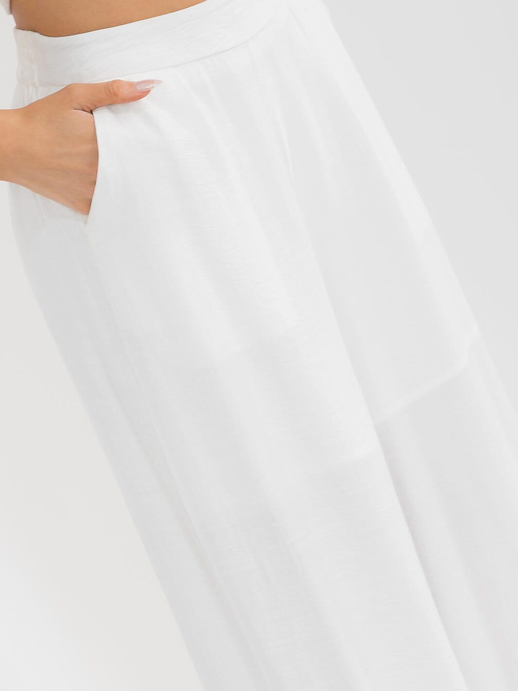 WOMEN'S ELASTIC WAIST FRONT POCKETS WIDE LEG PALAZZO EMBROIDERY FLORAL PANTS