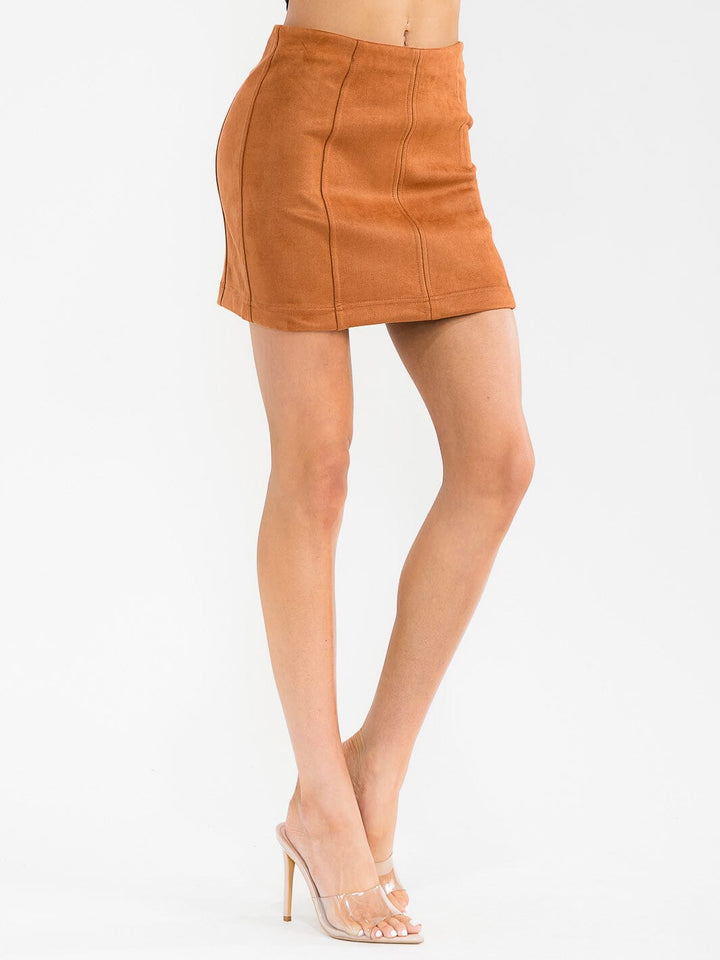 WOMEN'S ZIPPER CLOSURE VELVET MINI SKIRT