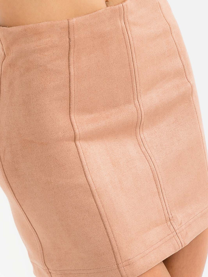 WOMEN'S ZIPPER CLOSURE VELVET MINI SKIRT