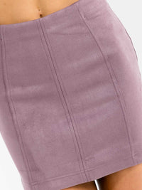 WOMEN'S ZIPPER CLOSURE VELVET MINI SKIRT