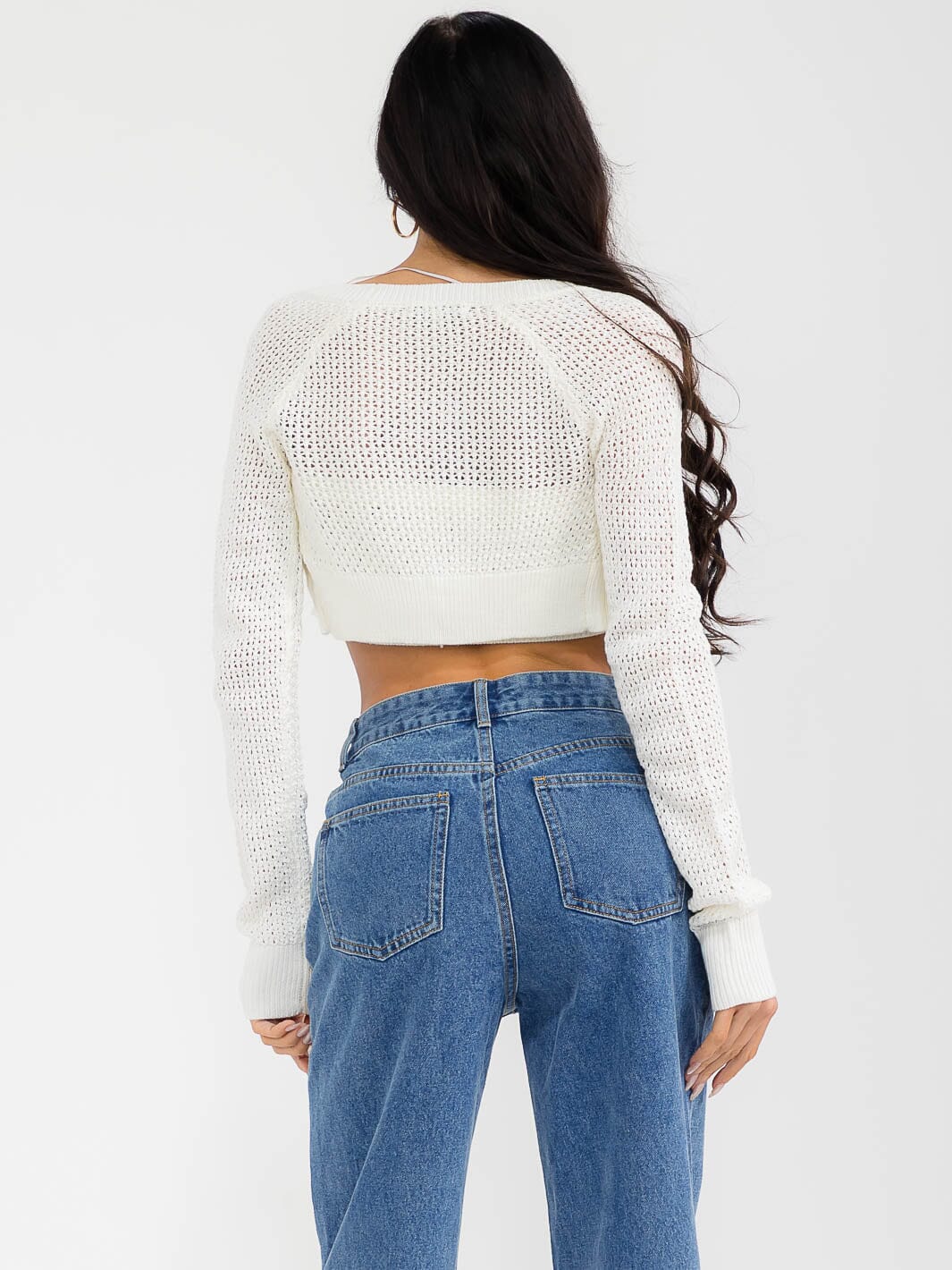 WOMEN'S LONG SLEEVE CARDIGAN & TUBE TOP KNITTED 2PCS SET TOP