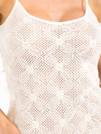 WOMEN'S SLEEVELESS MESH FLORAL BODYCON MINI DRESS