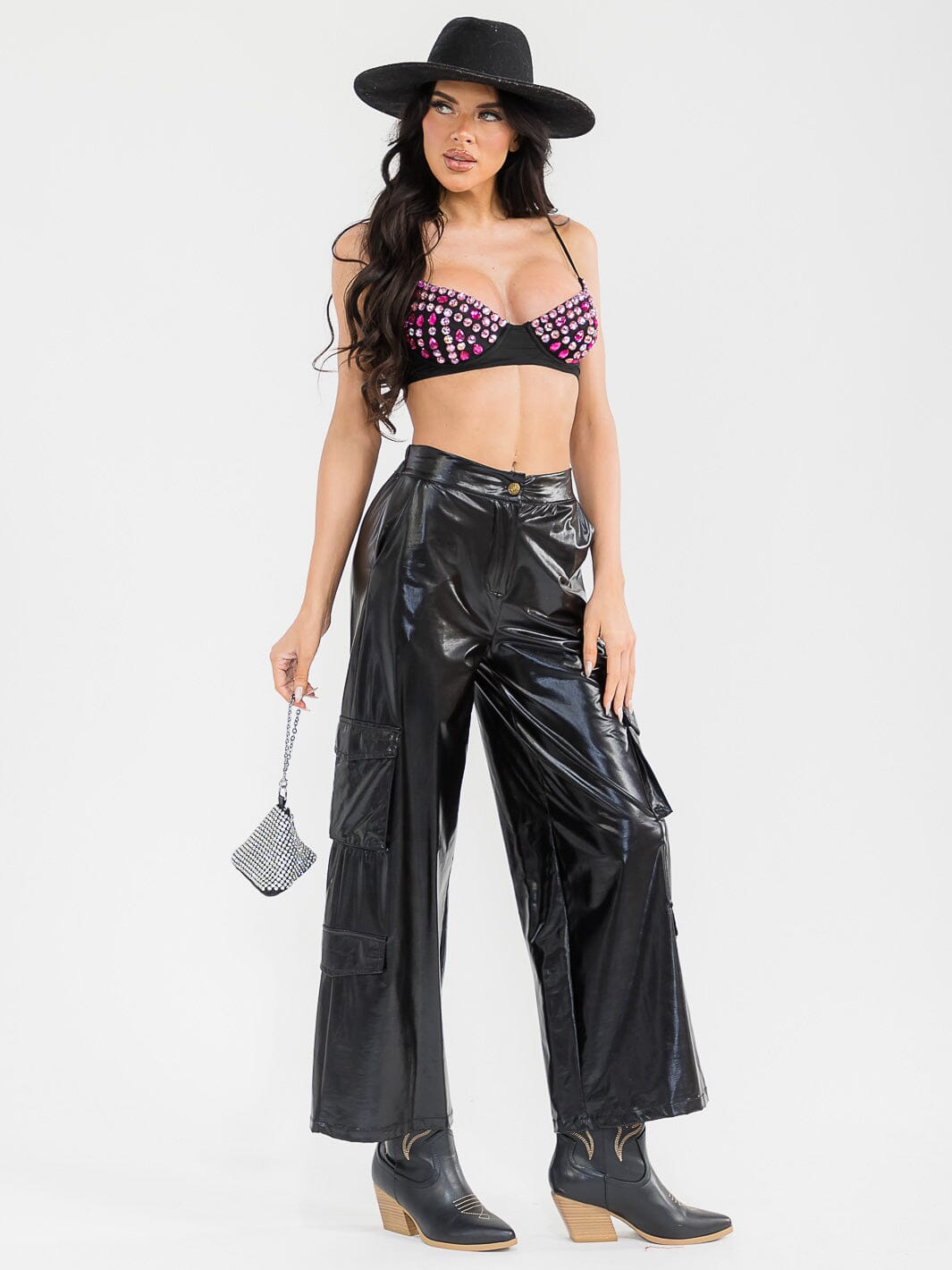 WOMEN'S SLEEVELESS MULTI STUDS BRALETTE