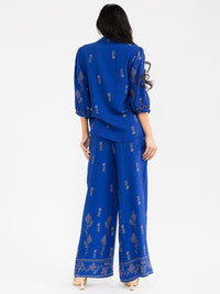 WOMEN'S 3/4 SLEEVE BLOUSE & ELASTIC WAIST PANTS MULTI PRINT 2PC. SET