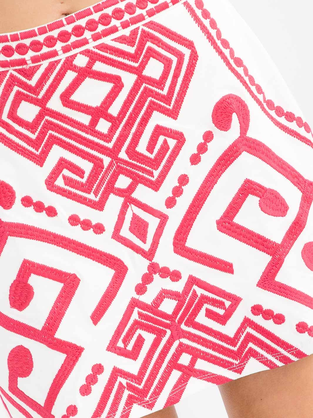 WOMEN'S ZIPPER CLOSURE EMBROIDERY MINI SKIRT