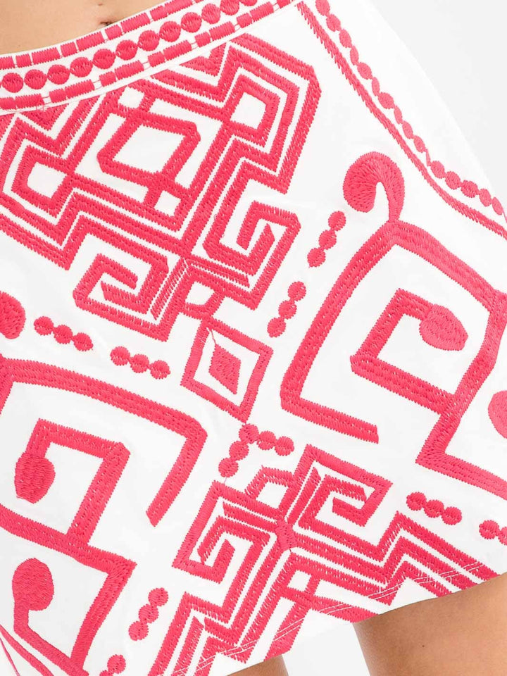 WOMEN'S ZIPPER CLOSURE EMBROIDERY MINI SKIRT