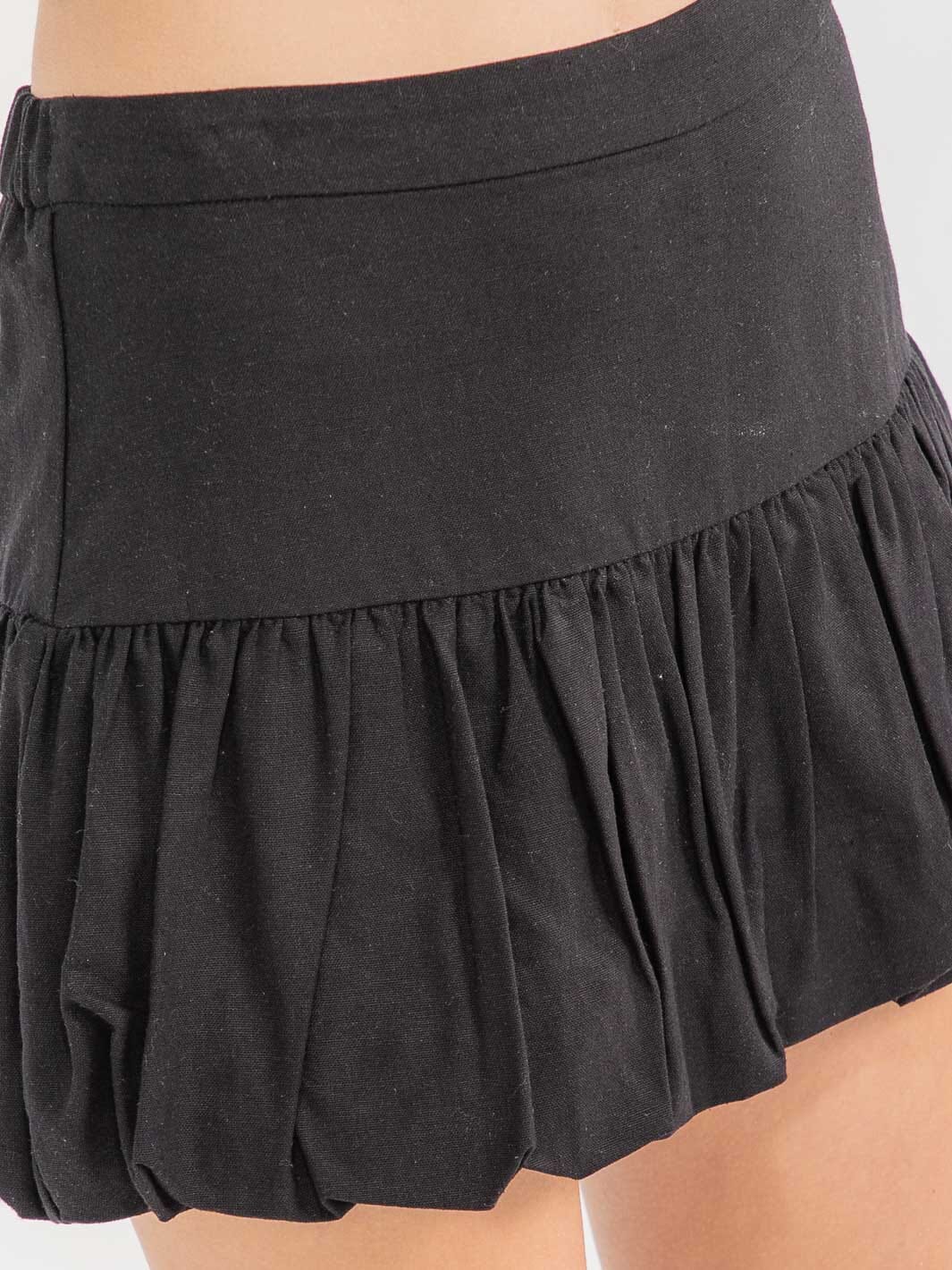 WOMEN'S ZIPPER CLOSURE PLEATED LINEN MINI SKORT