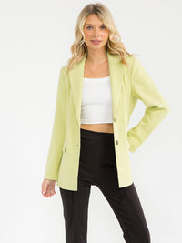 WOMEN'S LONG SLEEVE BUTTON CLOSURE FRONT POCKETS BLAZERS