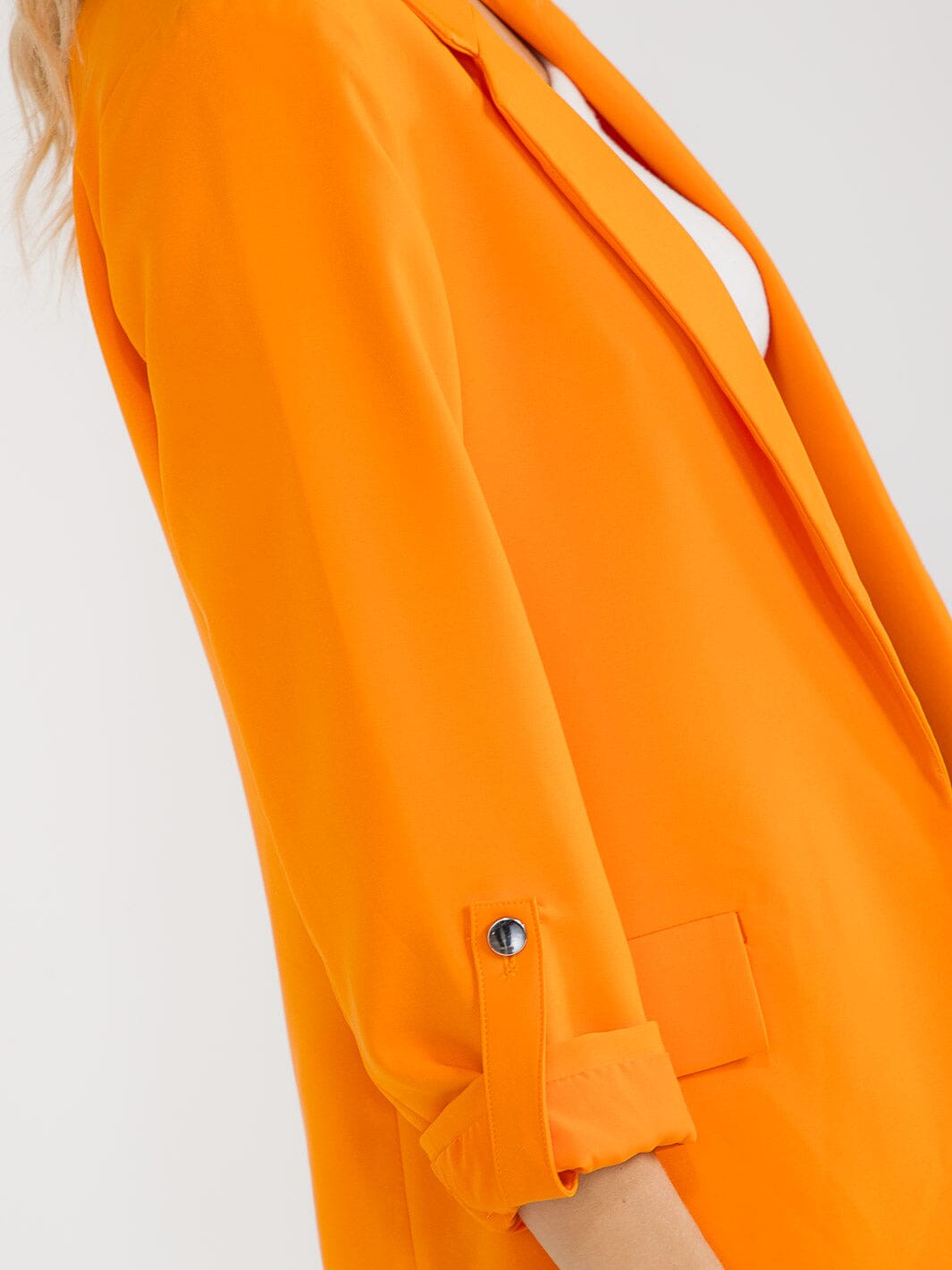 WOMEN'S 3/4 SLEEVE BUTTON CLOSURE FRONT POCKETS BLAZERS