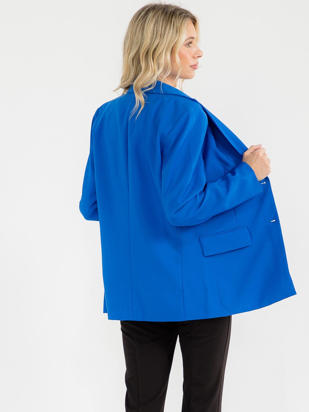 WOMEN'S LONG SLEEVE BUTTON CLOSURE FRONT POCKETS BLAZERS