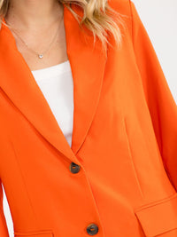 WOMEN'S LONG SLEEVE BUTTON CLOSURE FRONT POCKETS BLAZERS