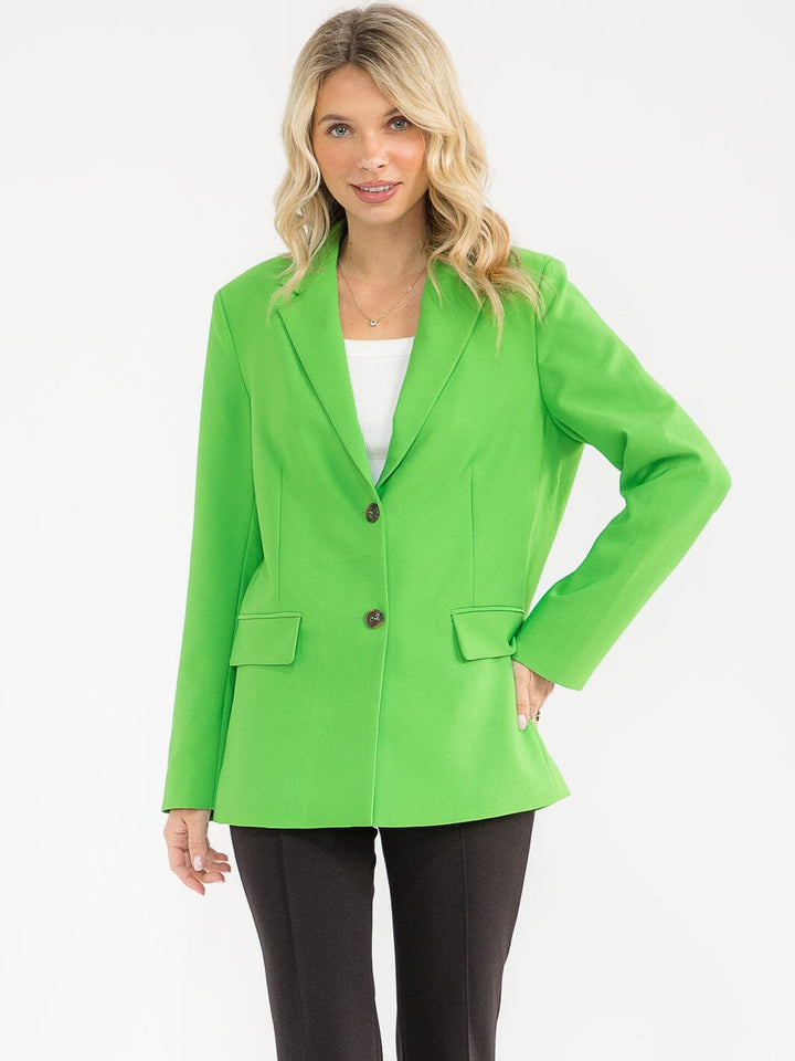 WOMEN'S LONG SLEEVE BUTTON CLOSURE FRONT POCKETS BLAZERS