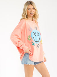 WOMEN'S LONG SLEEVE GRAPHIC OVERSIZED TOP