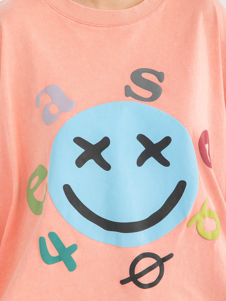 WOMEN'S LONG SLEEVE GRAPHIC OVERSIZED TOP