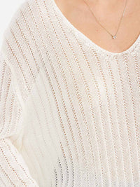 WOMEN'S LONG SLEEVE V-NECK KNIT TOP