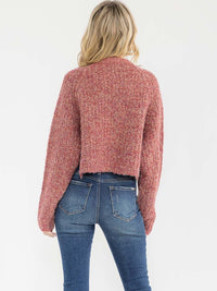 WOMEN'S LONG SLEEVE BUTTON UP PULLOVER SWEATER
