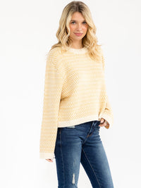WOMEN'S LONG SLEEVE COLORBLOCK PULLOVER SWEATER