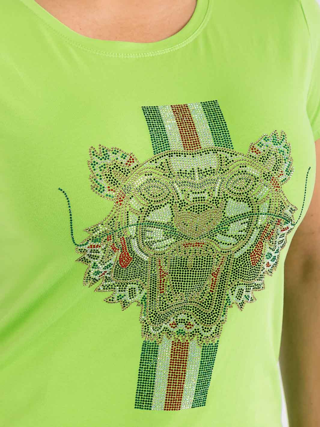 PLUS SIZE SHORT SLEEVE GRAPHIC RHINESTONE TOP