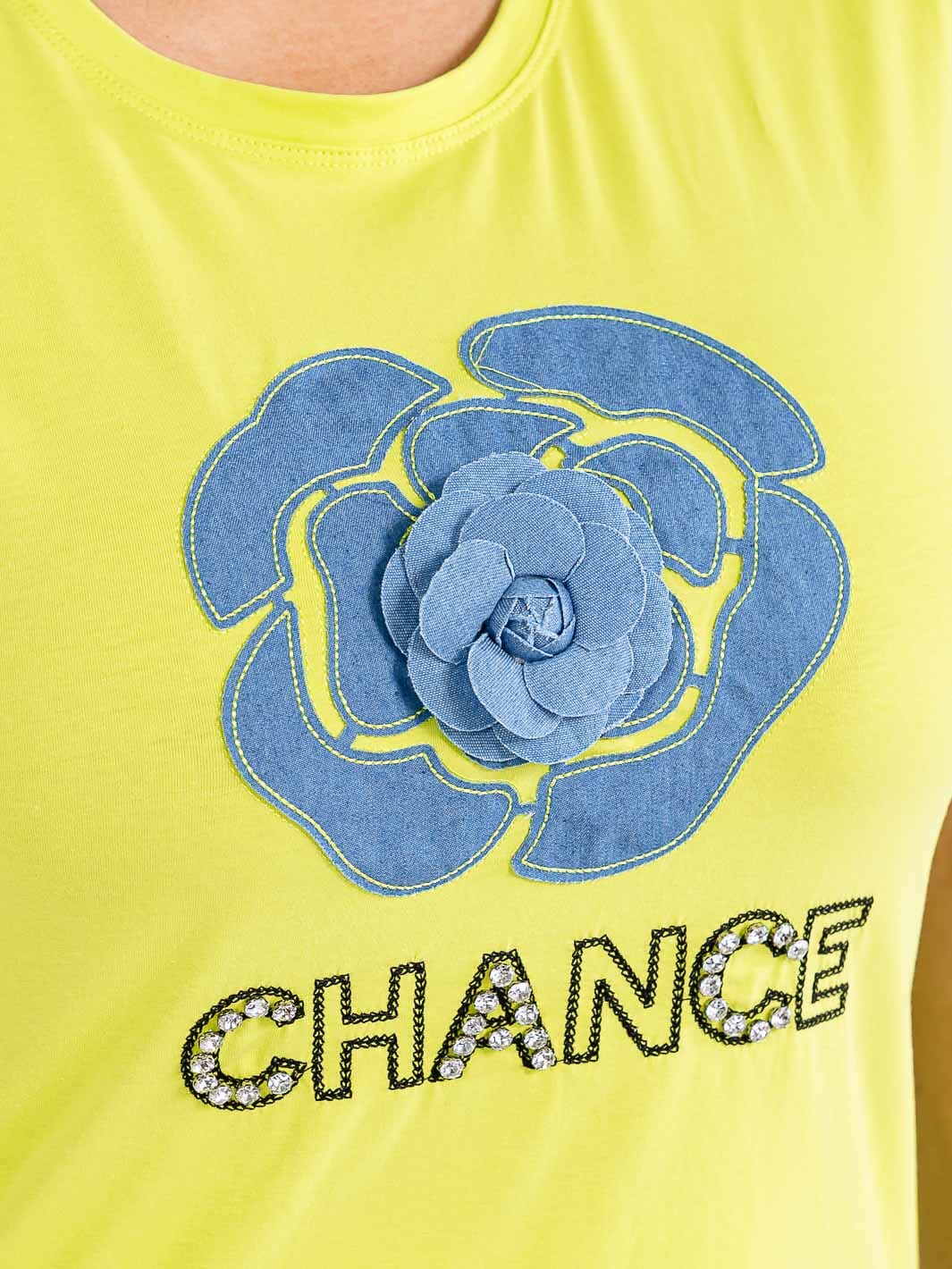 PLUS SIZE SHORT SLEEVE GRAPHIC FLOWER DETAILED TOP