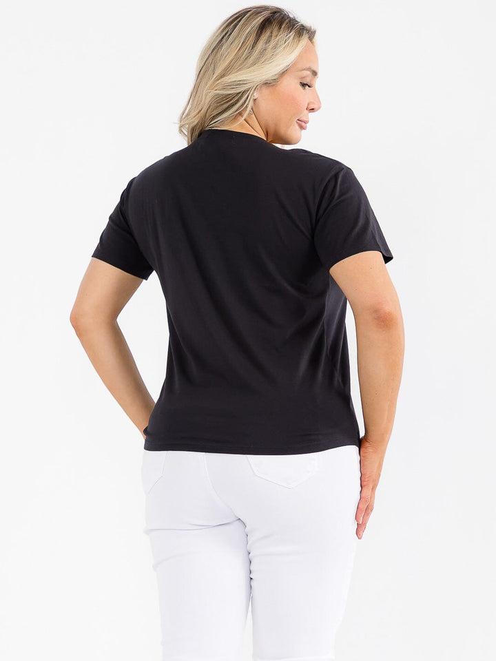 PLUS SIZE SHORT SLEEVE GRAPHIC TOP