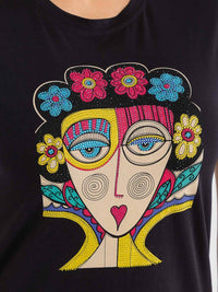 PLUS SIZE SHORT SLEEVE GRAPHIC TOP