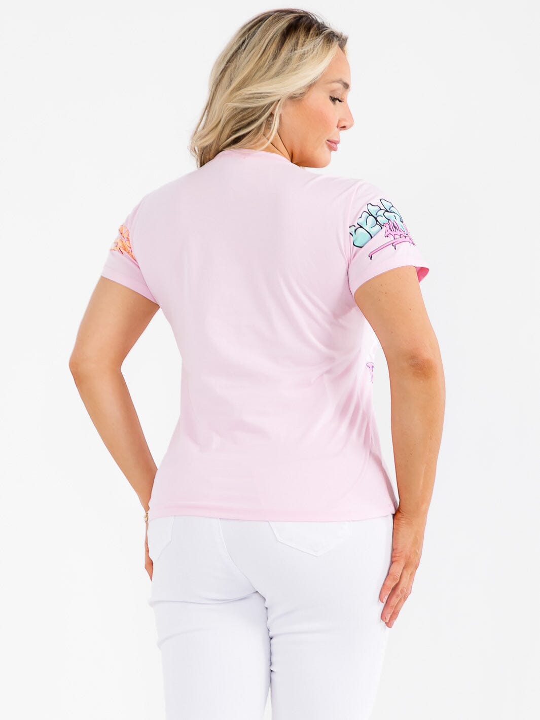 PLUS SIZE SHORT SLEEVE GRAPHIC TOP