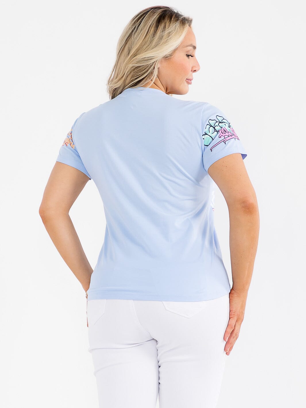 PLUS SIZE SHORT SLEEVE GRAPHIC TOP