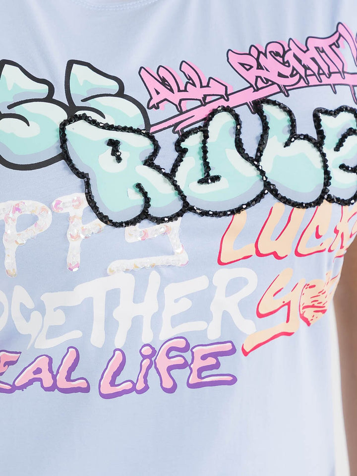 PLUS SIZE SHORT SLEEVE GRAPHIC TOP