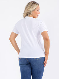 PLUS SIZE SHORT SLEEVE GRAPHIC TOP