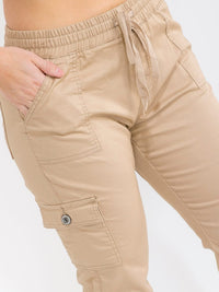 PLUS SIZE ELASTIC WAIST CARGO POCKETS JOGGER PANTS