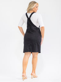 PLUS SIZE SLEEVELESS POCKETS DENIM MINI SKIRT OVERALL