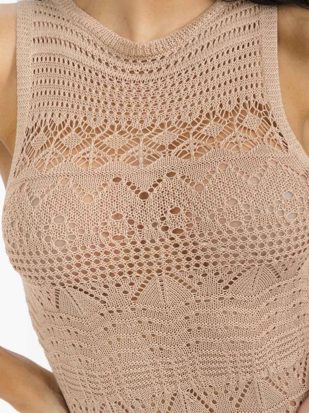 WOMEN'S SLEEVELESS BODYCON KNITTED MINI DRESS