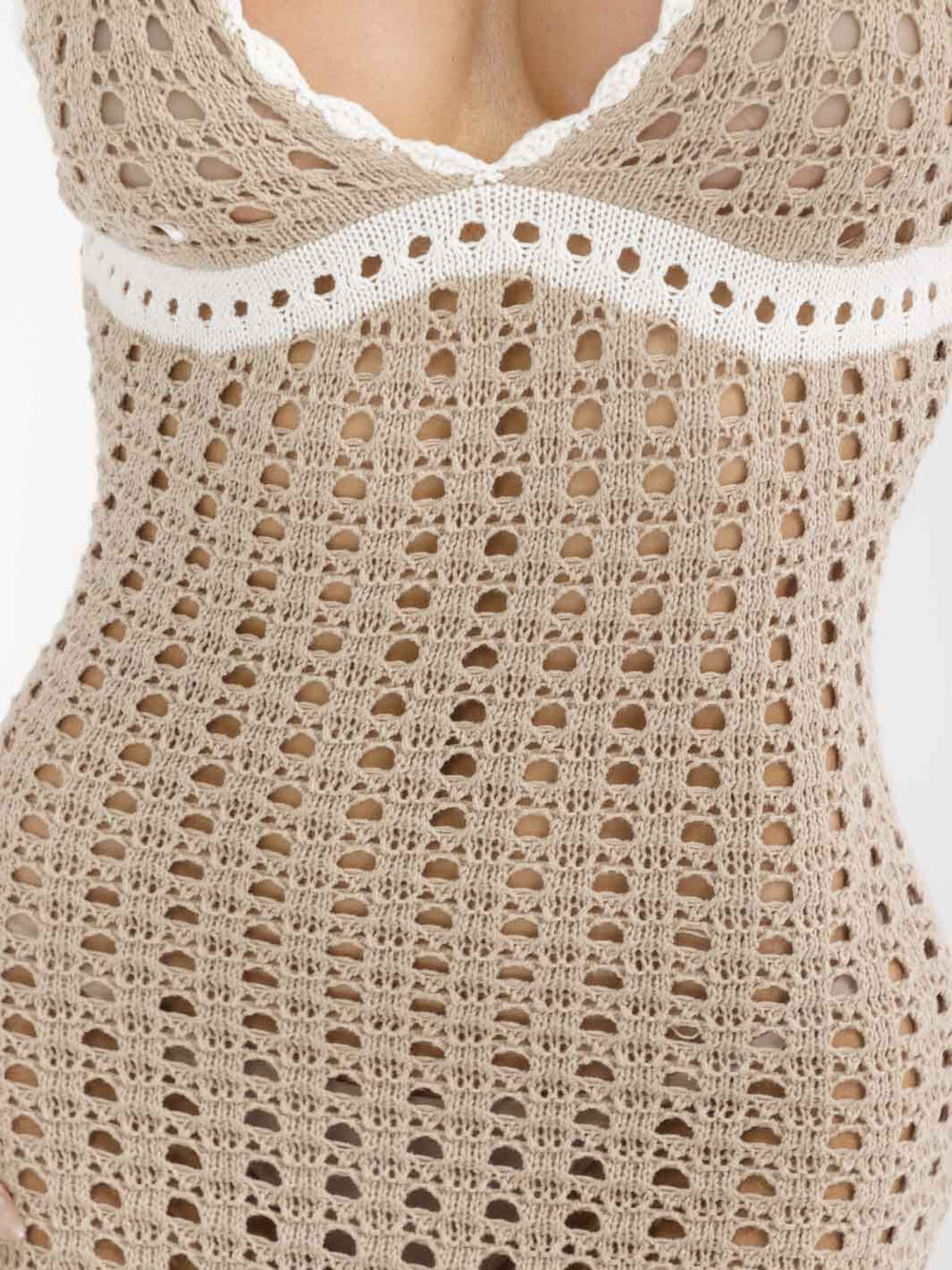 WOMEN'S SLEEVELESS V-NECK BODYCON KNITTED MINI DRESS