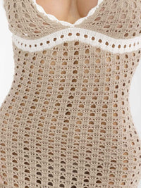 WOMEN'S SLEEVELESS V-NECK BODYCON KNITTED MINI DRESS