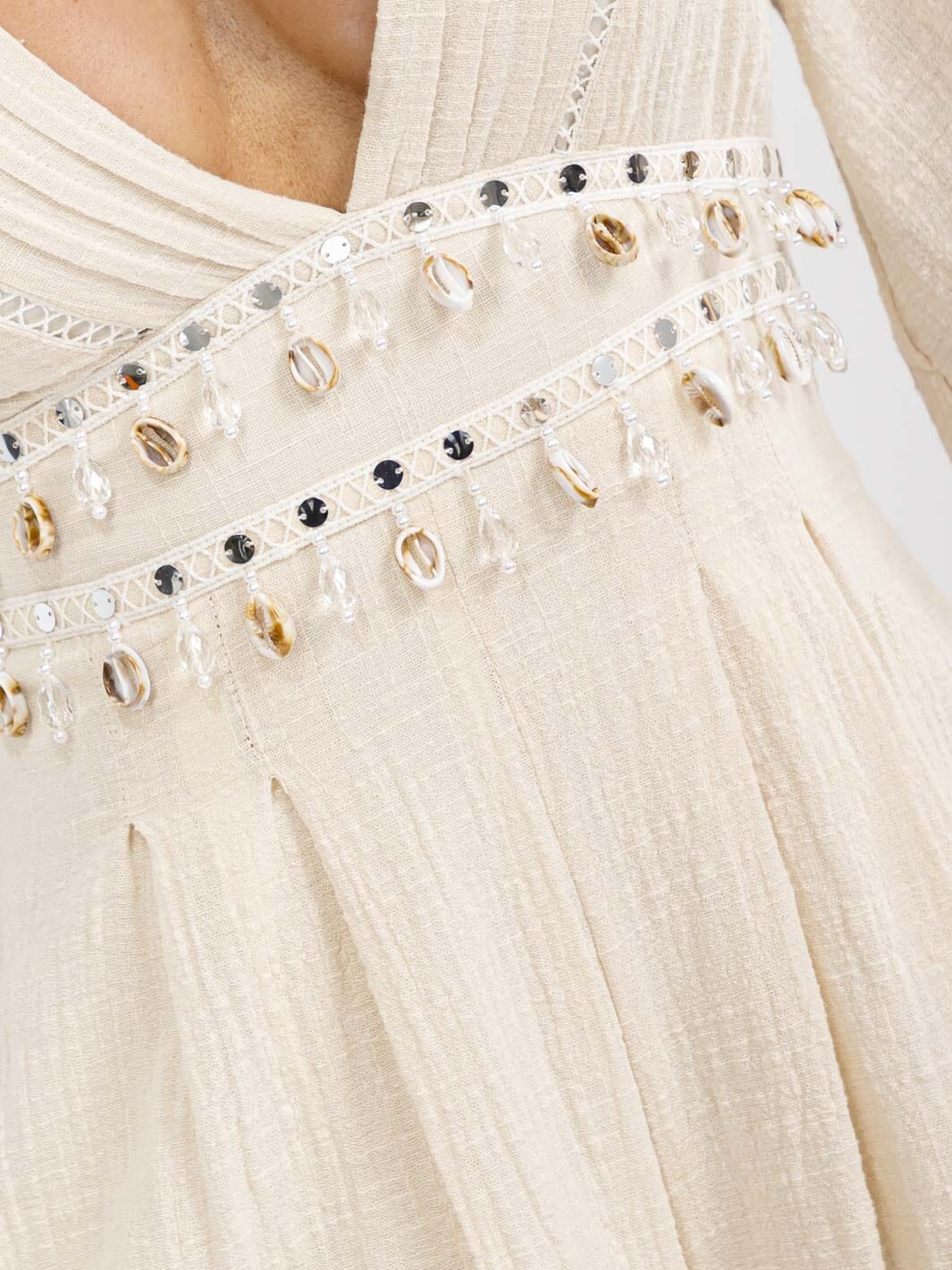 WOMEN'S 3/4 SLEEVE V-NECK WAIST DETAILED OPEN BACK ROMPER