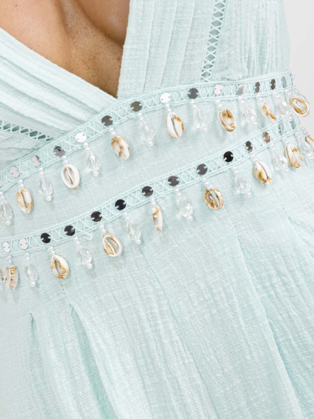 WOMEN'S 3/4 SLEEVE V-NECK WAIST DETAILED OPEN BACK ROMPER