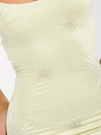 WOMEN'S SLEEVELESS BODYCON RHINESTONE MINI DRESS