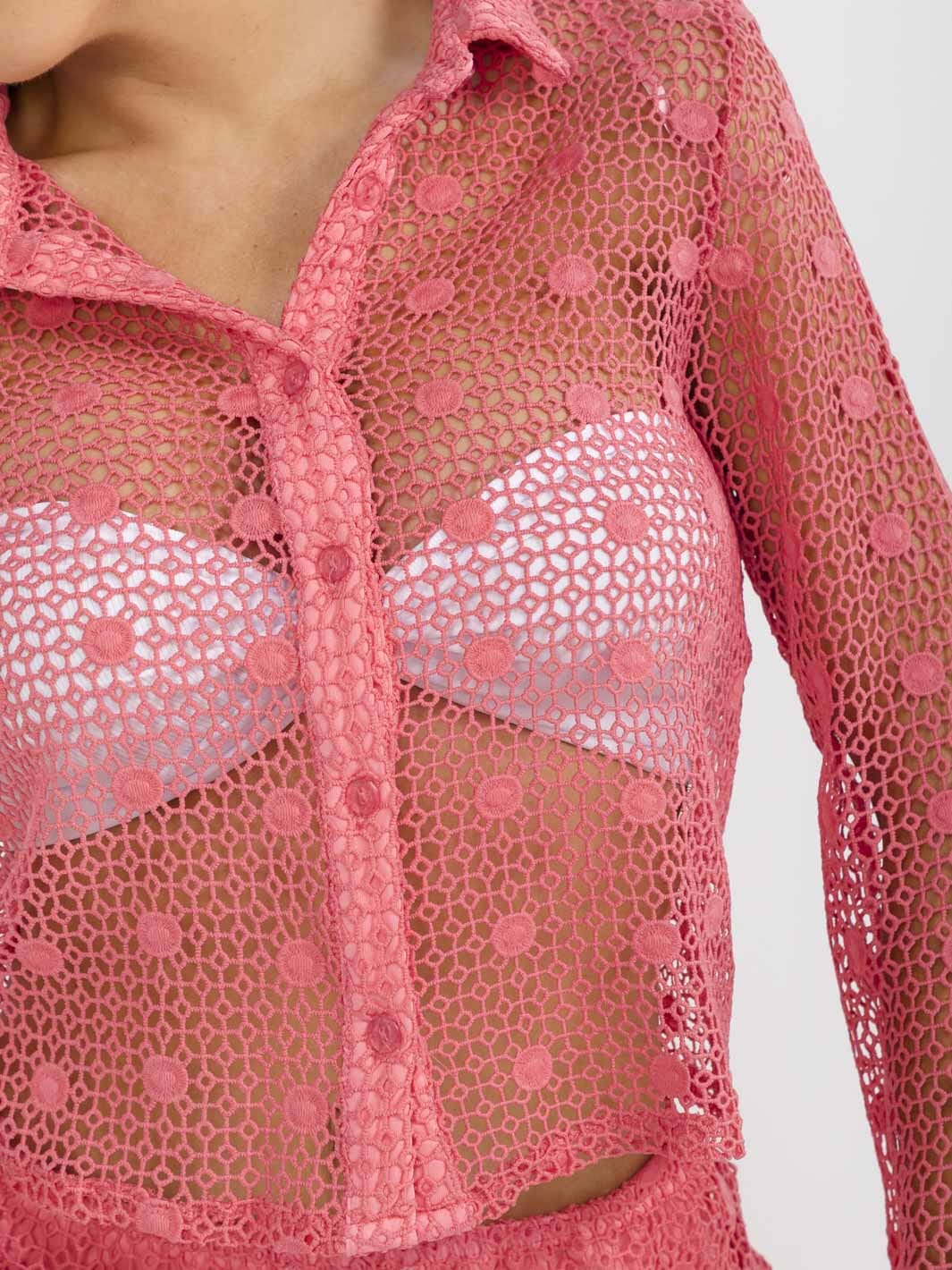 WOMEN'S LONG SLEEVE TOP & ELASTIC WAIST MINI SKORT CROCHET 2PC. SET