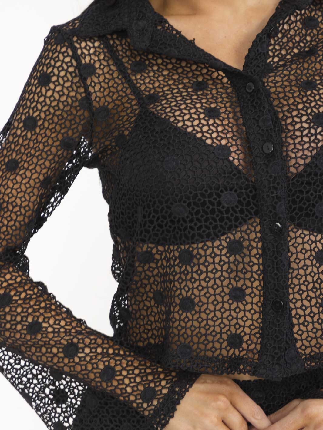 WOMEN'S LONG SLEEVE TOP & ELASTIC WAIST MINI SKORT CROCHET 2PC. SET