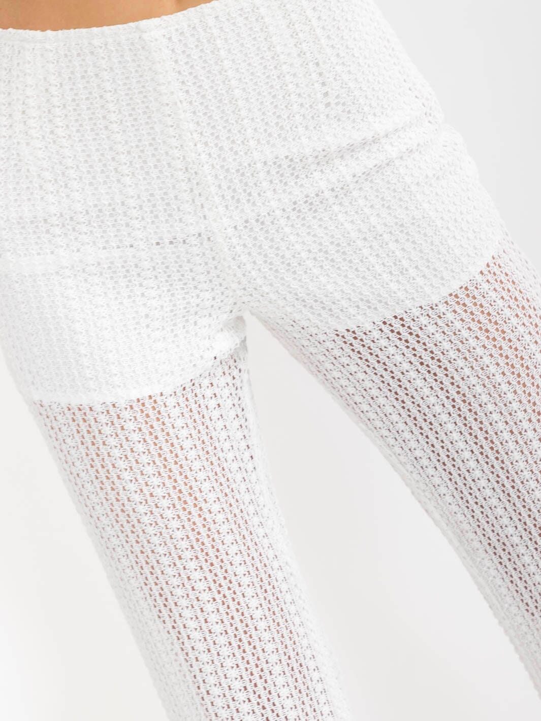 WOMEN'S ZIPPER CLOSURE KNIT BELL LEG PANTS